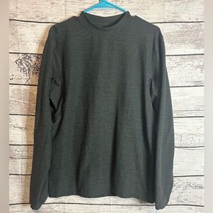 Lululemon Men's Rulu Mock Neck Long Sleeve Shirt Size M Dark Heather Teal Green
